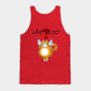 What To Do? Curious Kitty Cat Tank Top